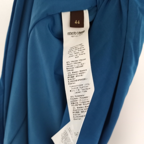 NWT Roberto Cavalli Blue Ruched Bodycon Dress - Picture 12 of 13